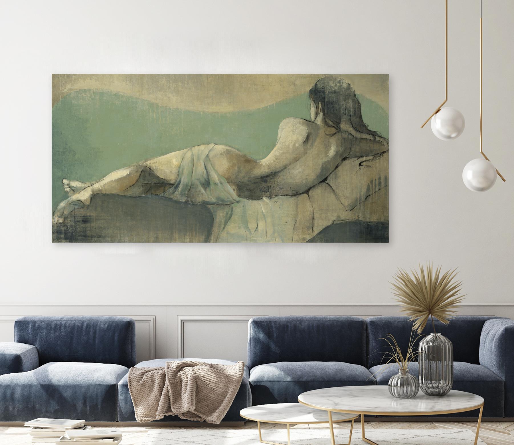 Lazy Afternoon by Liz Jardine on GIANT ART - greens, browns figurative