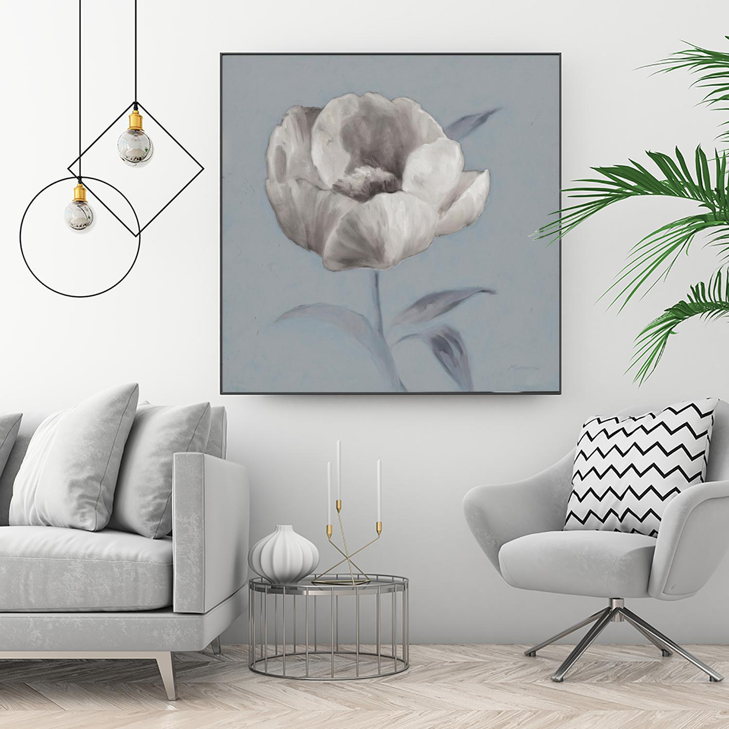 FLORAL SYMPOSIUM I by JUIANNE MARCOUX on GIANT ART - blue floral floral