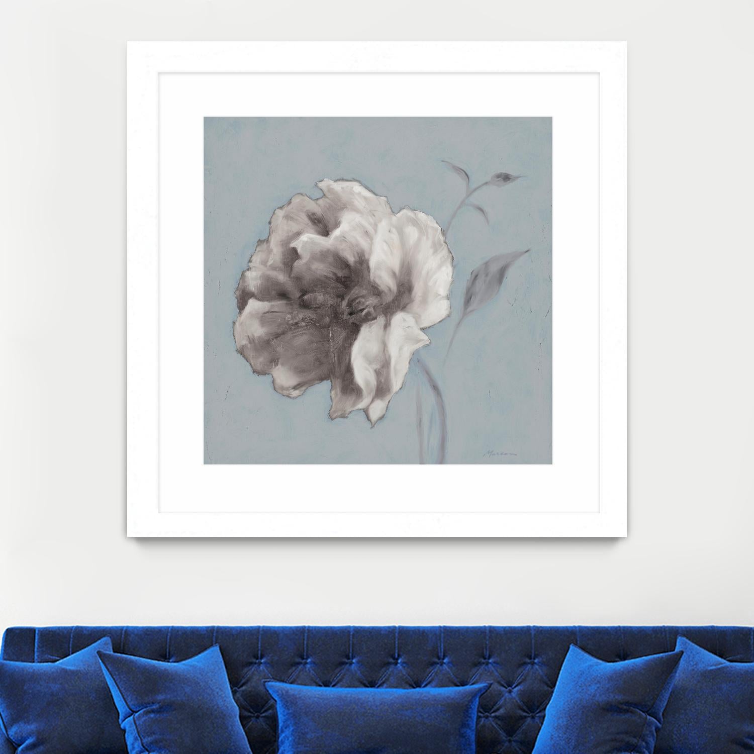 FLORAL SYMPOSIUM II by JUIANNE MARCOUX on GIANT ART - blue floral floral