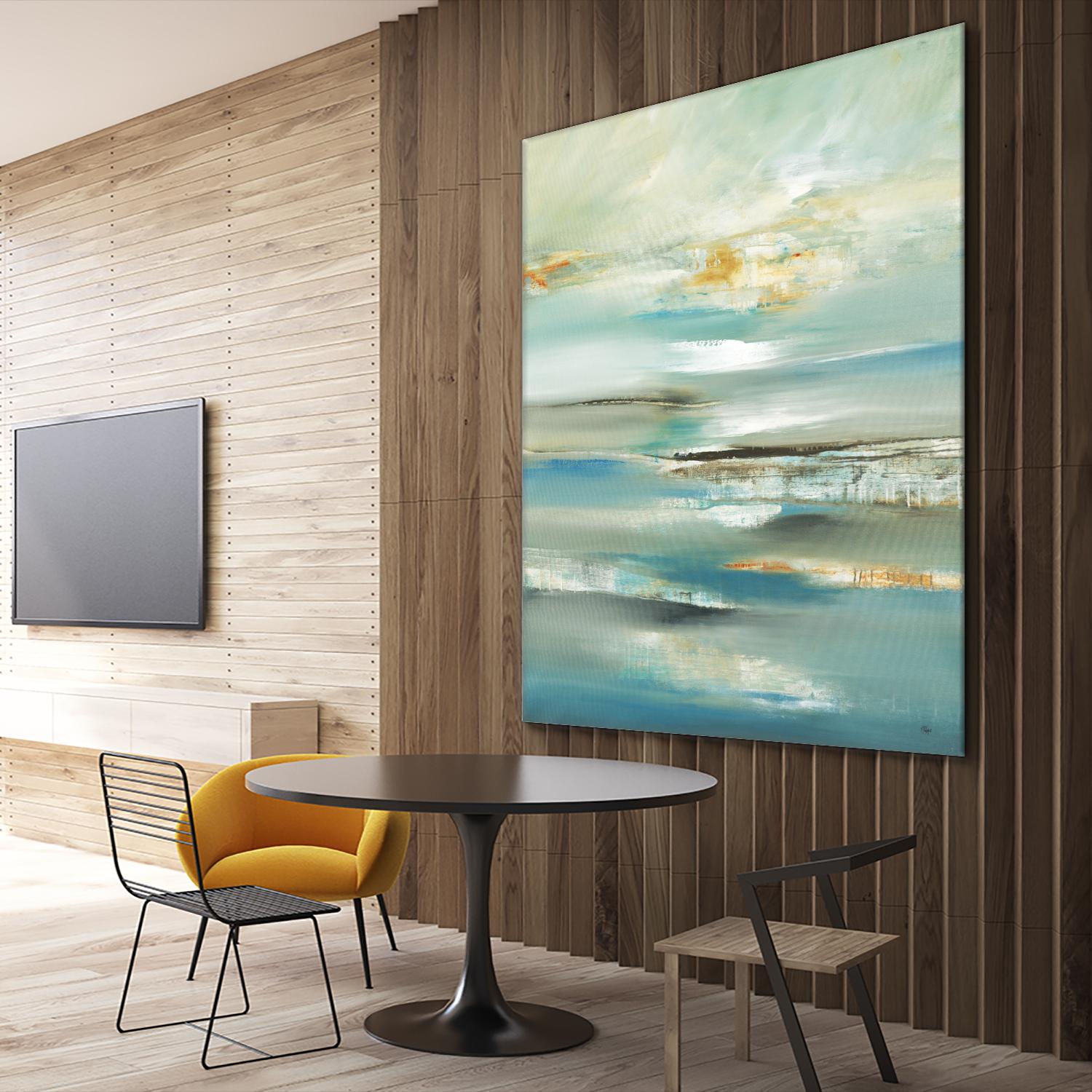 By The Water III by Lisa Ridgers on GIANT ART - beige abstract