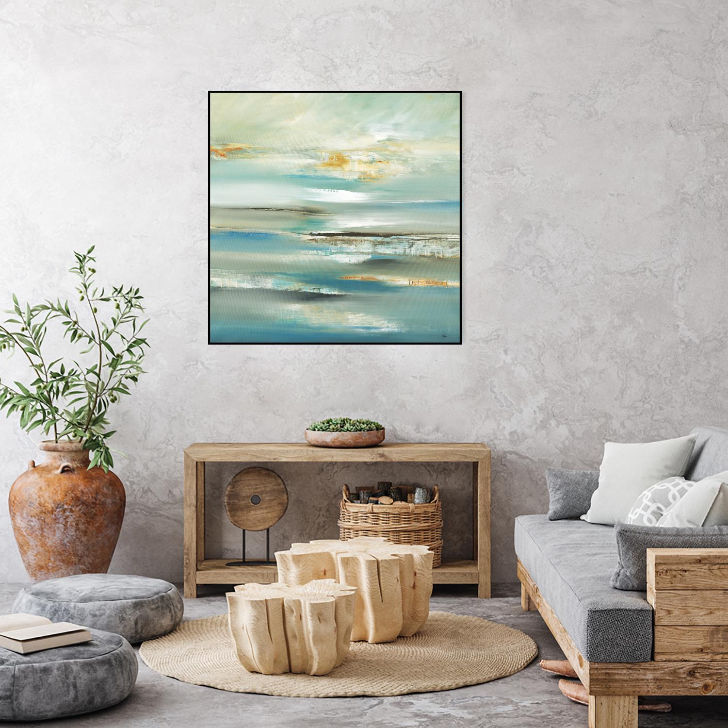 By The Water III by Lisa Ridgers on GIANT ART - beige abstract