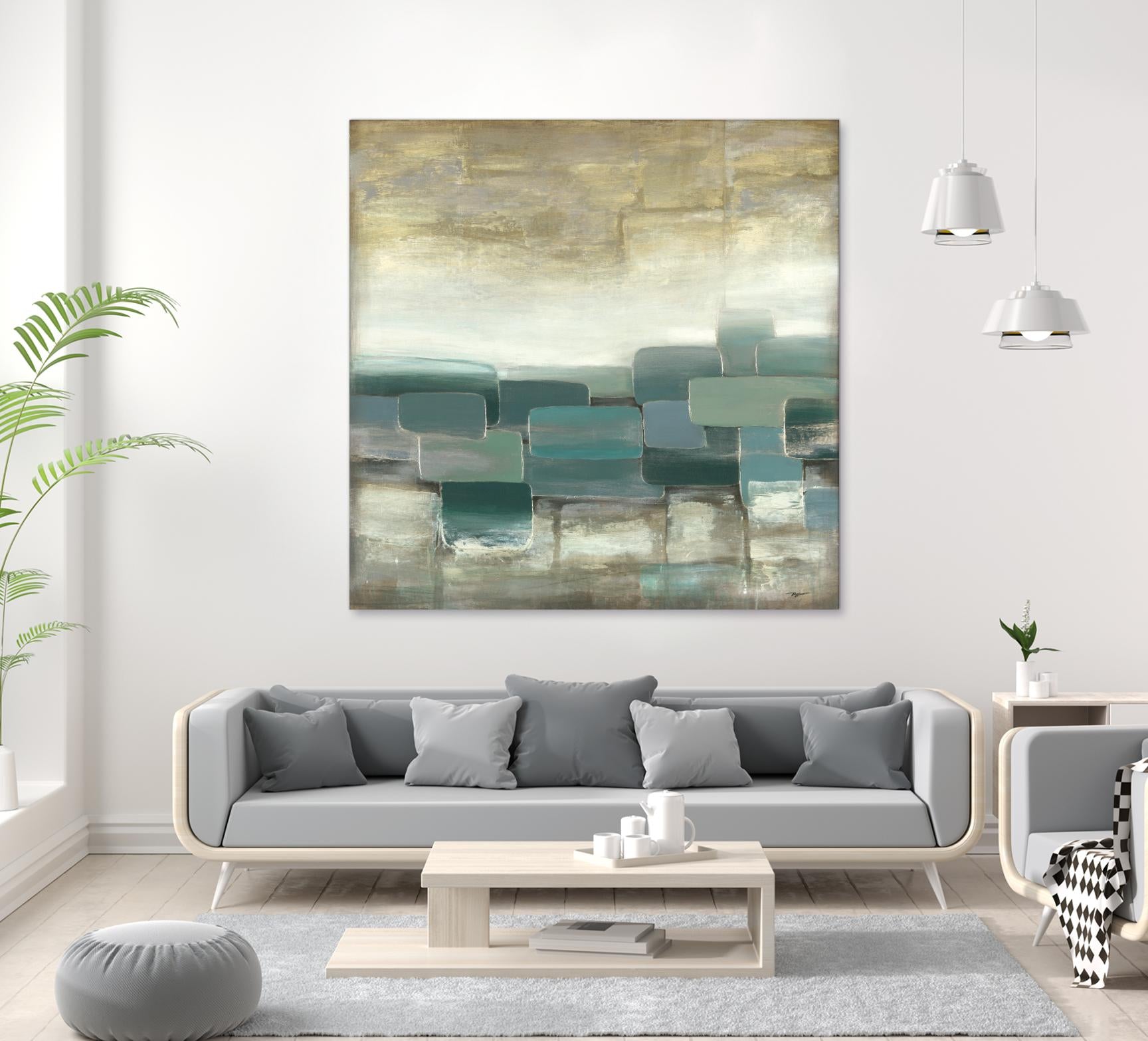 Bosque Verde by Pablo Rojero on GIANT ART - blues, neutrals abstract