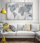 Map Of The World by Liz Jardine on GIANT ART - blue maps