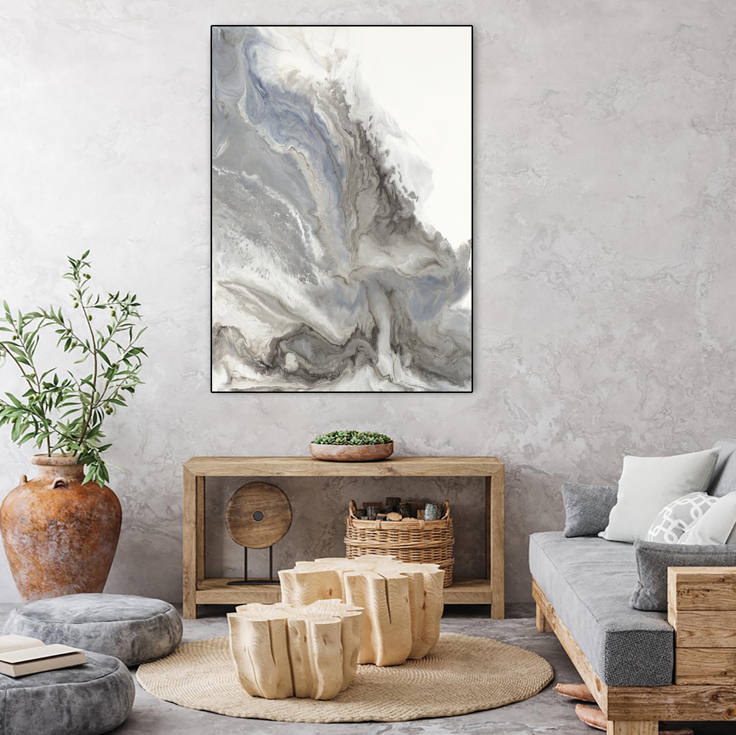 Forthcoming V5 by Corrie LaVelle on GIANT ART - whites & creams fluid abstracts