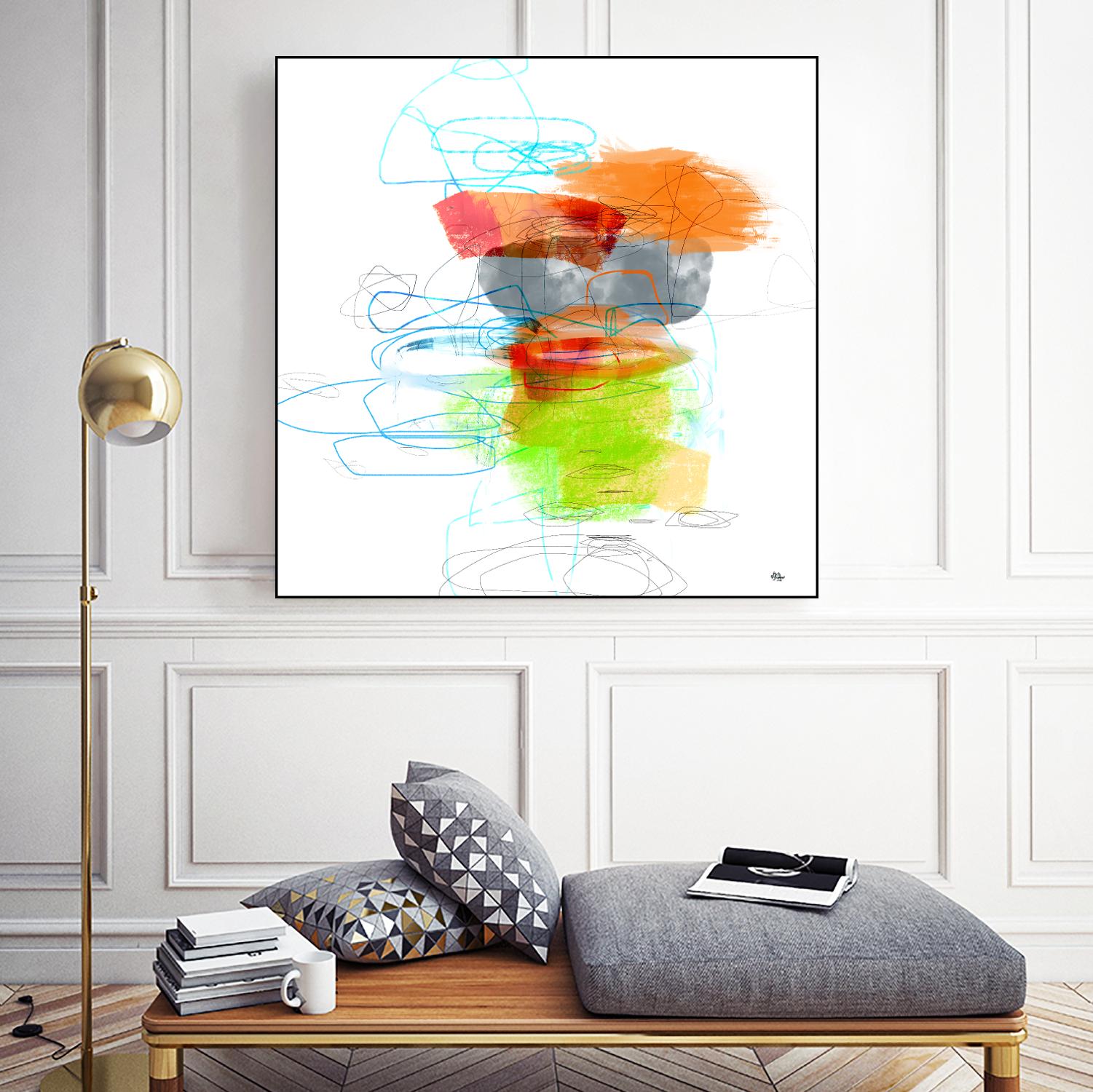 Loving Life IV by Lisa Ridgers on GIANT ART - oranges, greens abstract