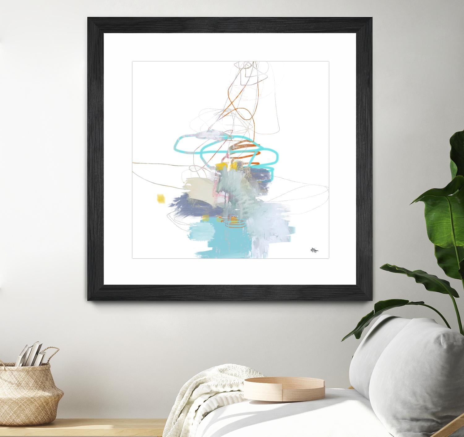 Loving Life V by Lisa Ridgers on GIANT ART - whites & creams, blues abstract