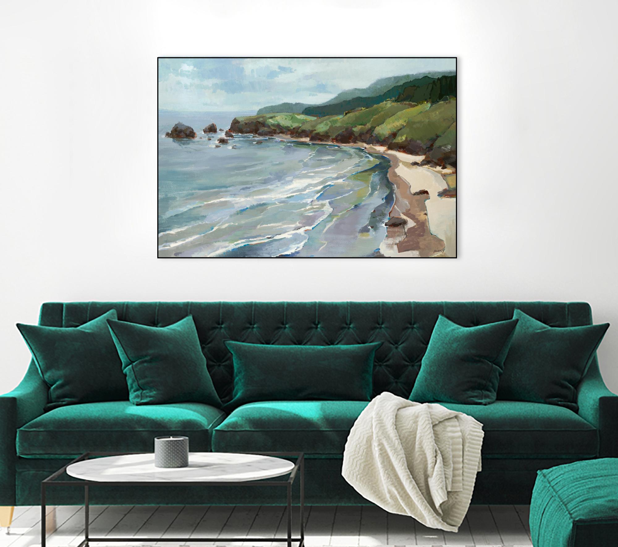 Seaside Cliffs by Scott Brems on GIANT ART - blues coastal gray