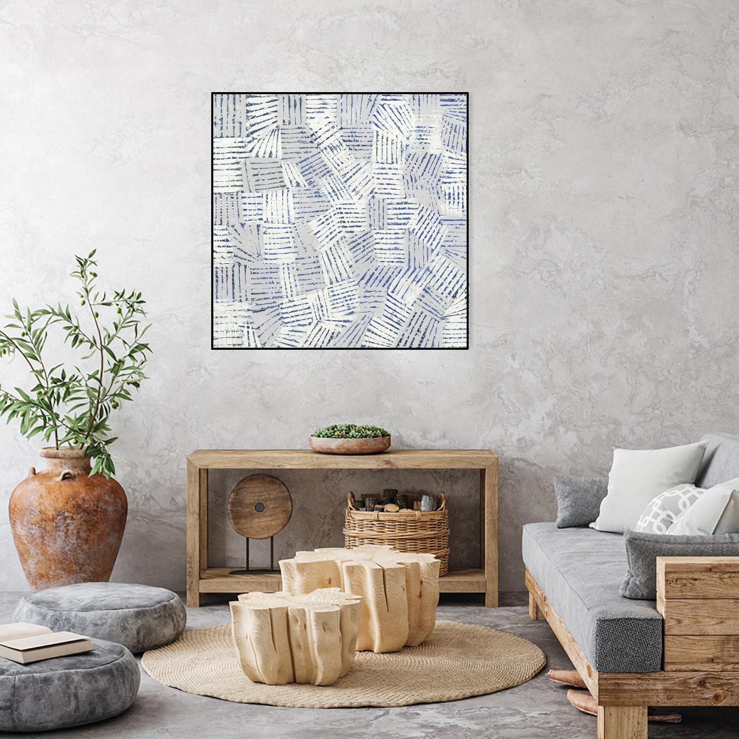 Thrive by John Burrows on GIANT ART - blue geometric shapes shapes