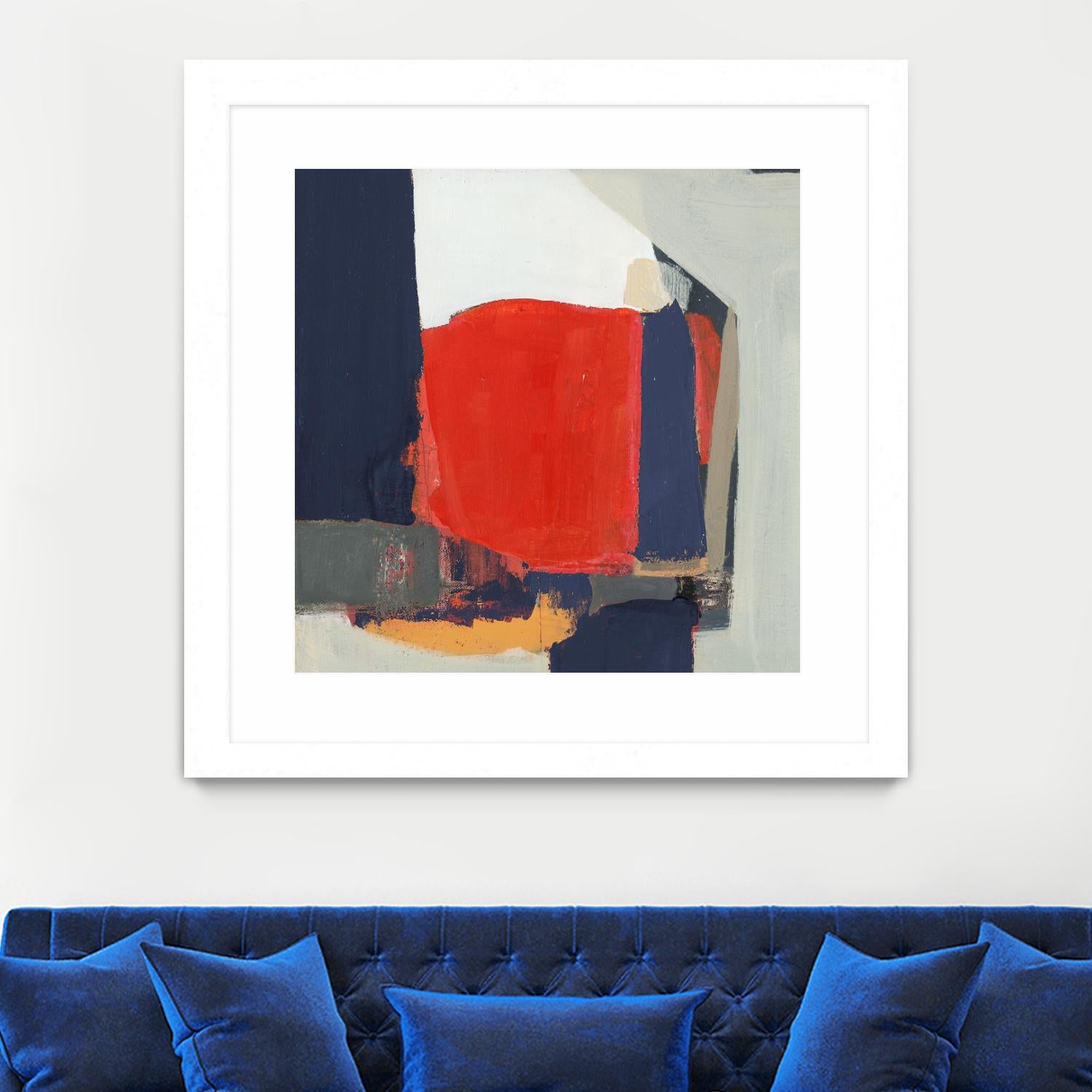 Orange Crush V6 by Terri Burris on GIANT ART - whites & creams abstract geometric