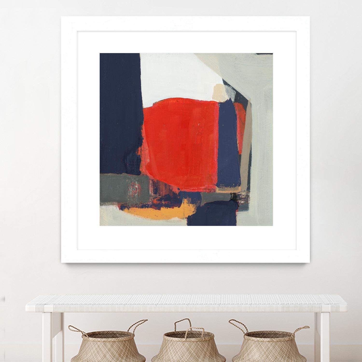 Orange Crush V6 by Terri Burris on GIANT ART - whites & creams abstract geometric