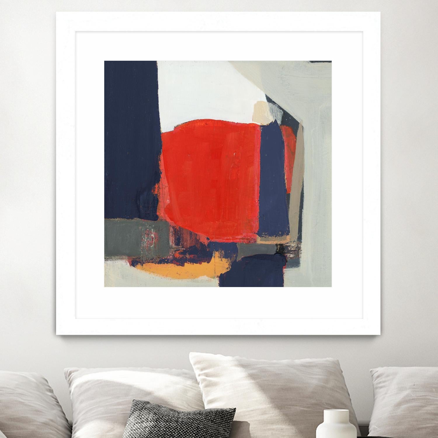 Orange Crush V6 by Terri Burris on GIANT ART - whites & creams abstract geometric