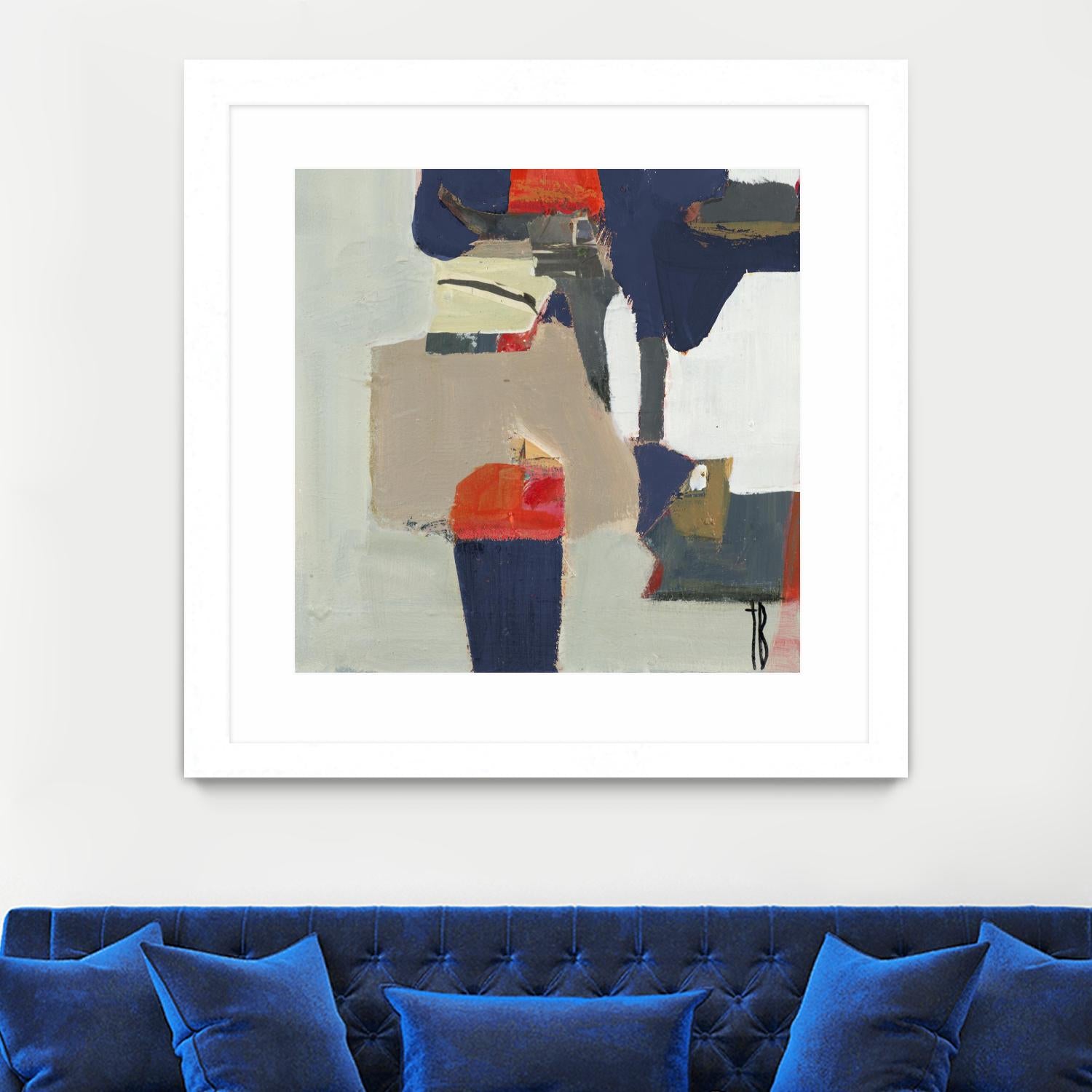 Orange Crush V9 by Terri Burris on GIANT ART - whites & creams abstract geometric