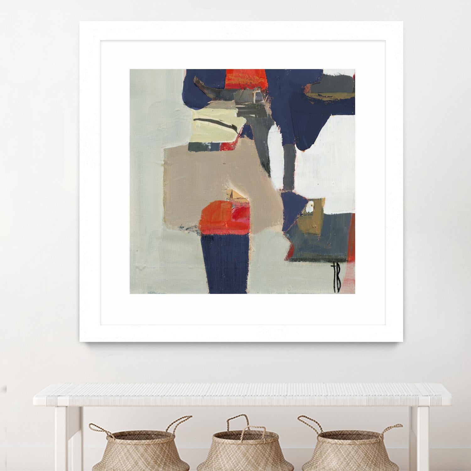 Orange Crush V9 by Terri Burris on GIANT ART - whites & creams abstract geometric