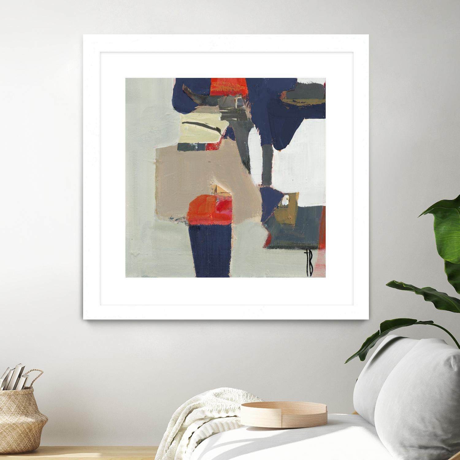 Orange Crush V9 by Terri Burris on GIANT ART - whites & creams abstract geometric