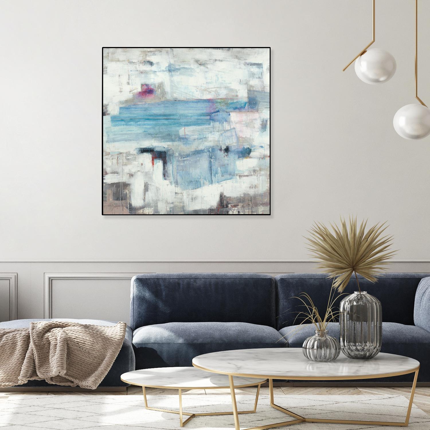Continue The Narrative by Brent Foreman on GIANT ART - whites & creams abstract blue
