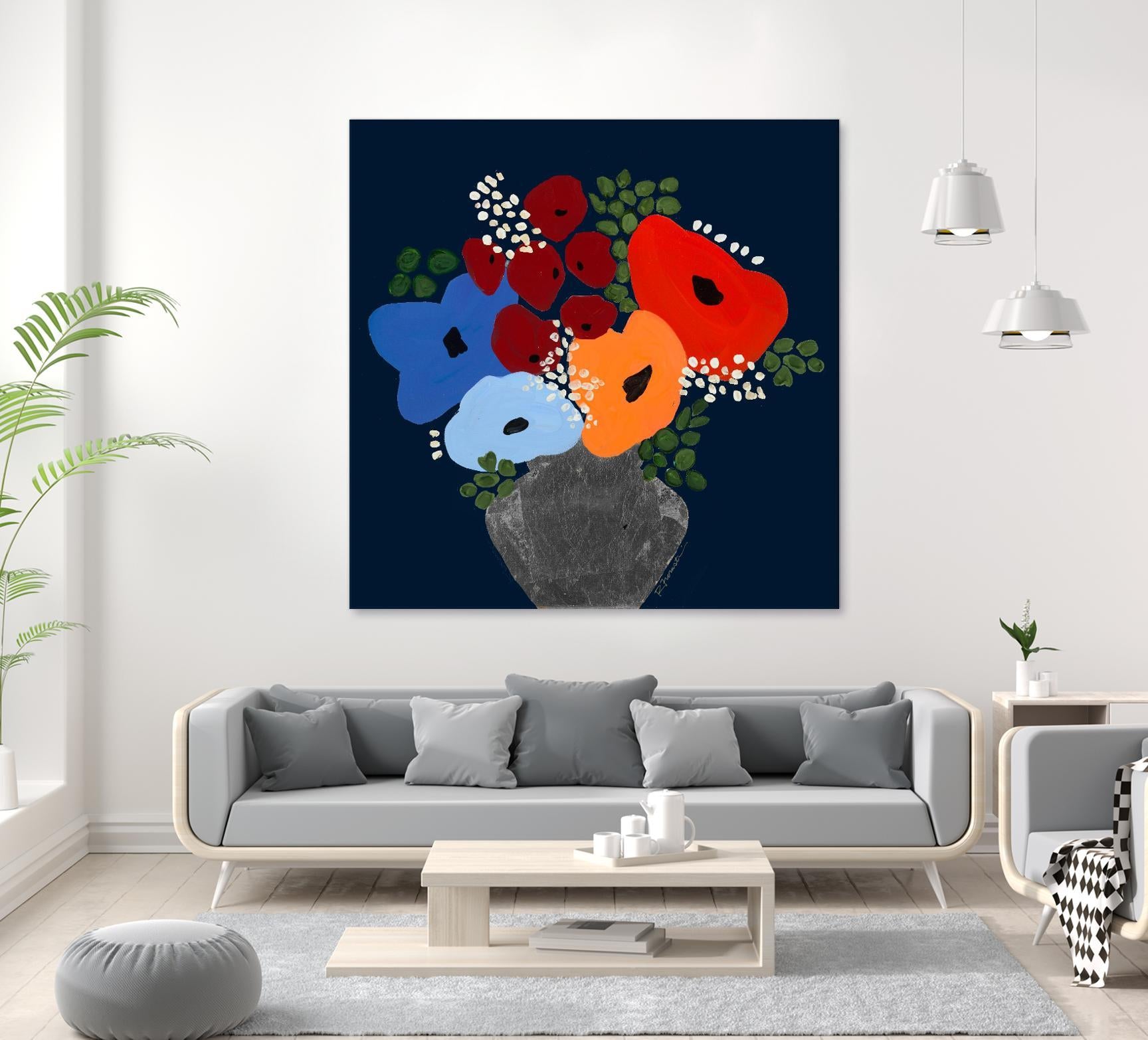 My Day V2 by Ruth Fromstein on GIANT ART - blues botanical bouquet