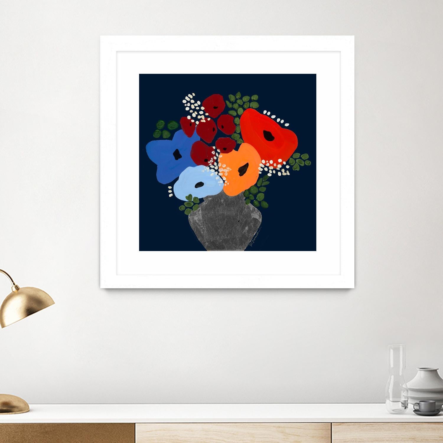 My Day V2 by Ruth Fromstein on GIANT ART - blues botanical bouquet