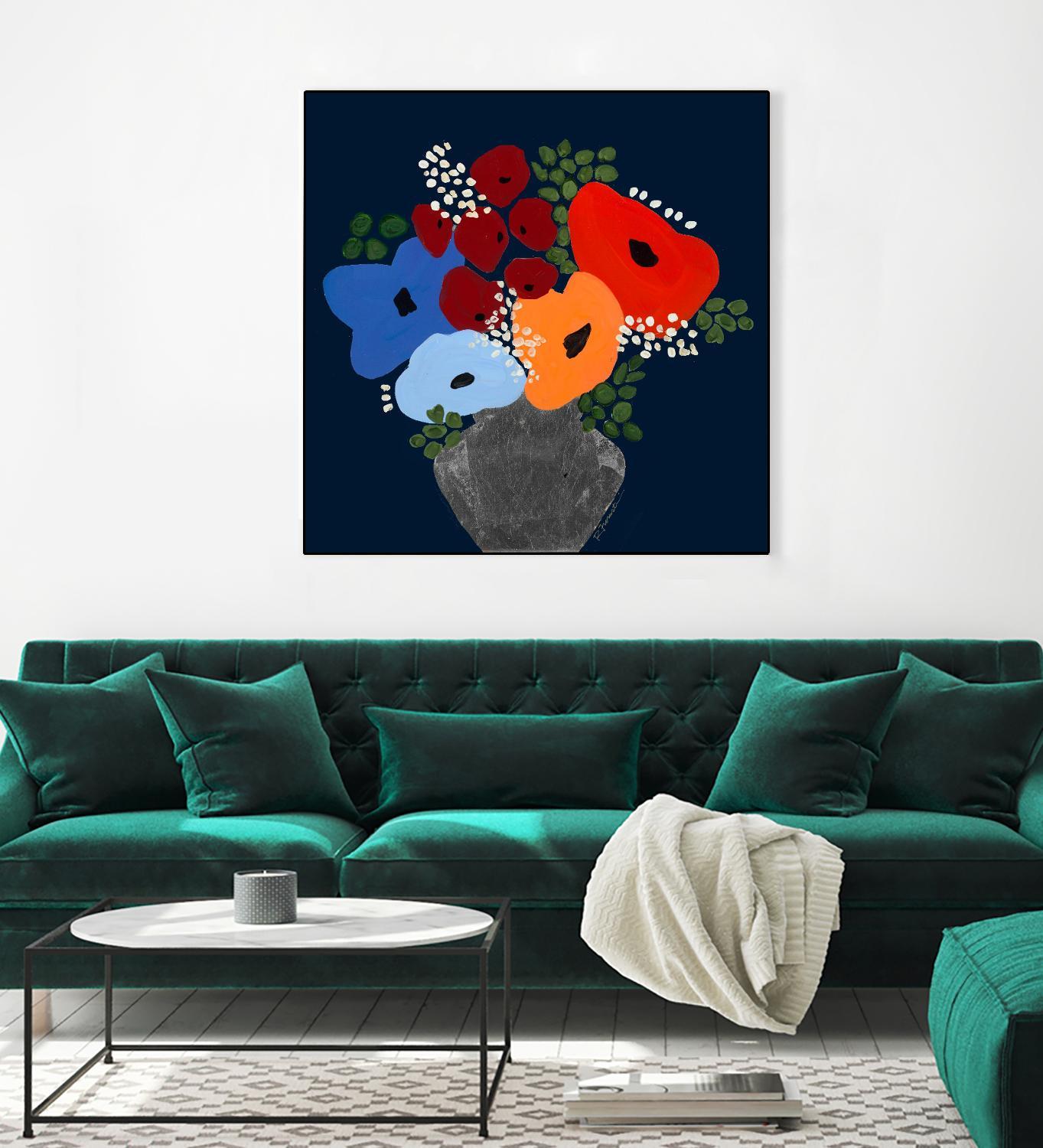 My Day V2 by Ruth Fromstein on GIANT ART - blues botanical bouquet