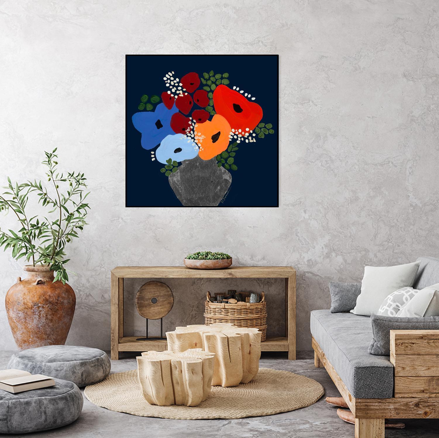 My Day V2 by Ruth Fromstein on GIANT ART - blues botanical bouquet