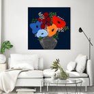 My Day V2 by Ruth Fromstein on GIANT ART - blues botanical bouquet