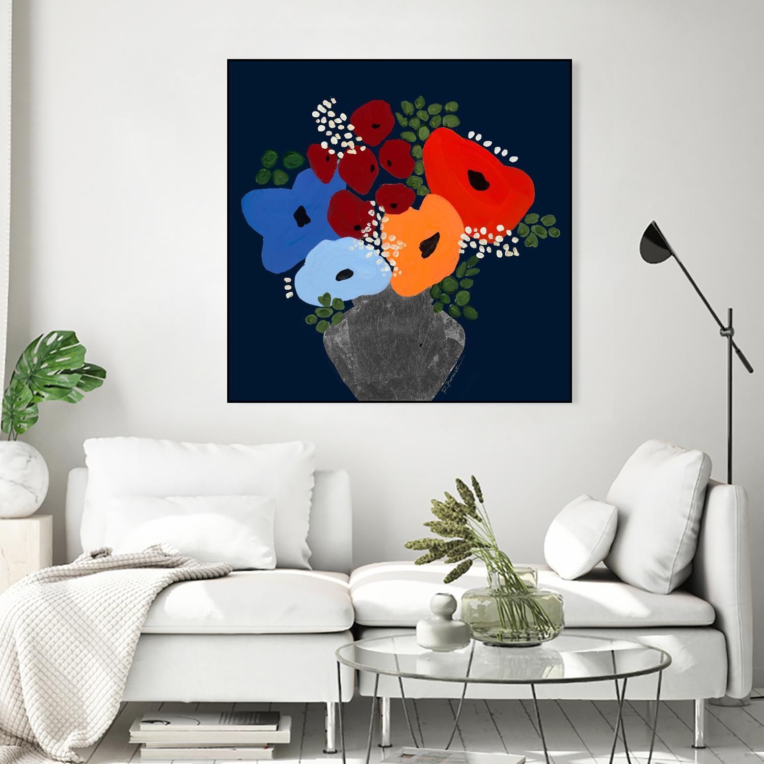 My Day V2 by Ruth Fromstein on GIANT ART - blues botanical bouquet