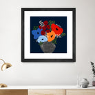 My Day V2 by Ruth Fromstein on GIANT ART - blues botanical bouquet