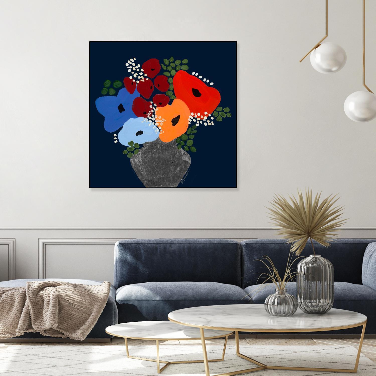 My Day V2 by Ruth Fromstein on GIANT ART - blues botanical bouquet