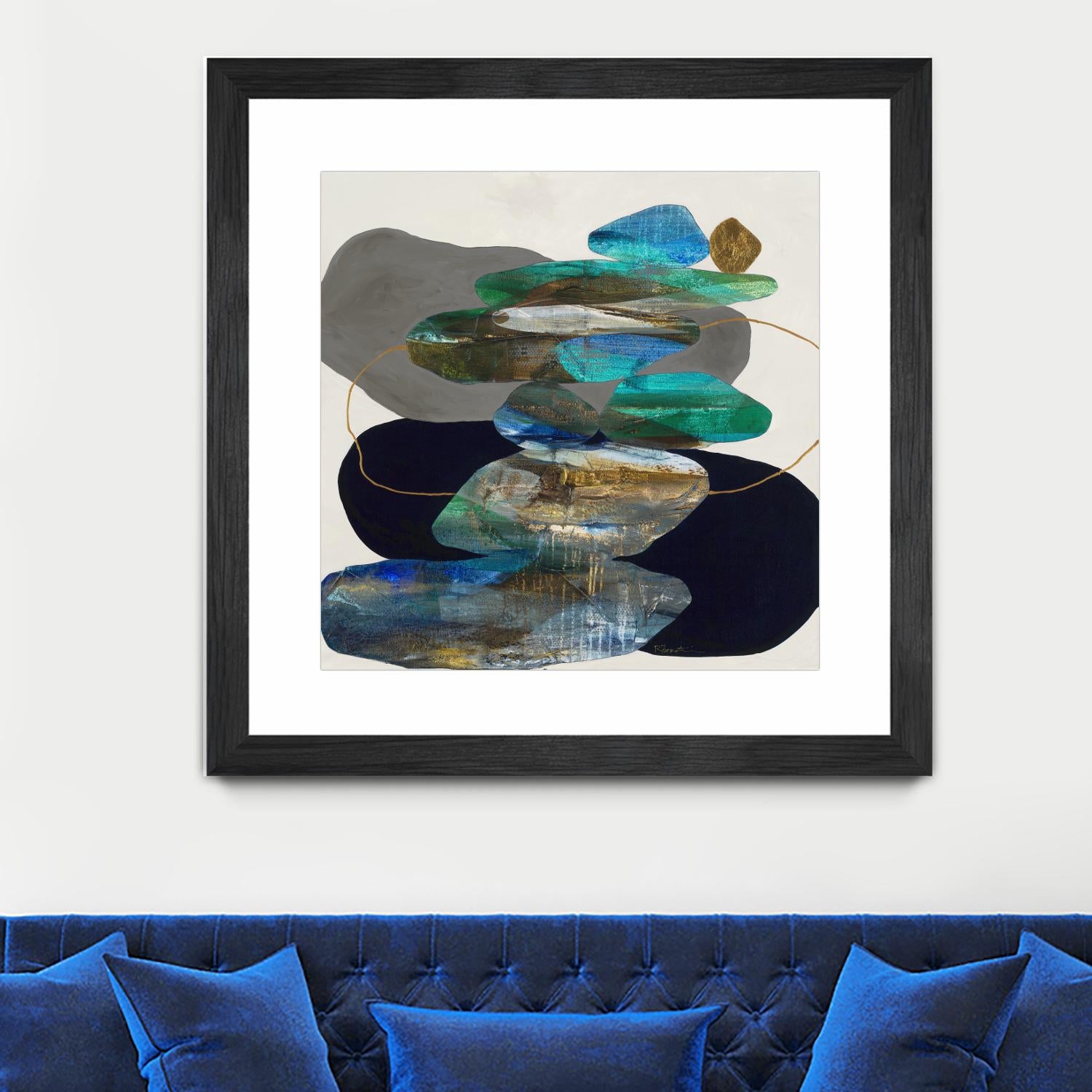 More Cairns by Ruth Fromstein on GIANT ART - blues organic shapes