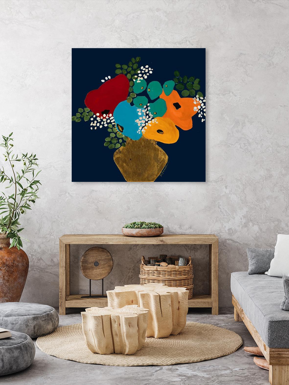 You Are On My Mind V1 by Ruth Fromstein on GIANT ART - blues botanical bouquet