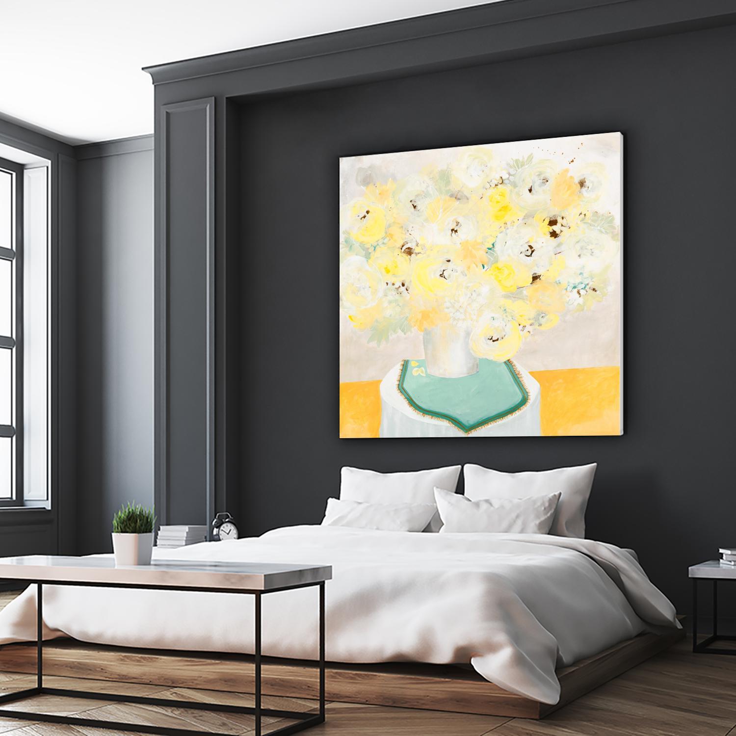 SOFT & GENTLE by RUTH FROMSTEIN on GIANT ART - yellow floral floral