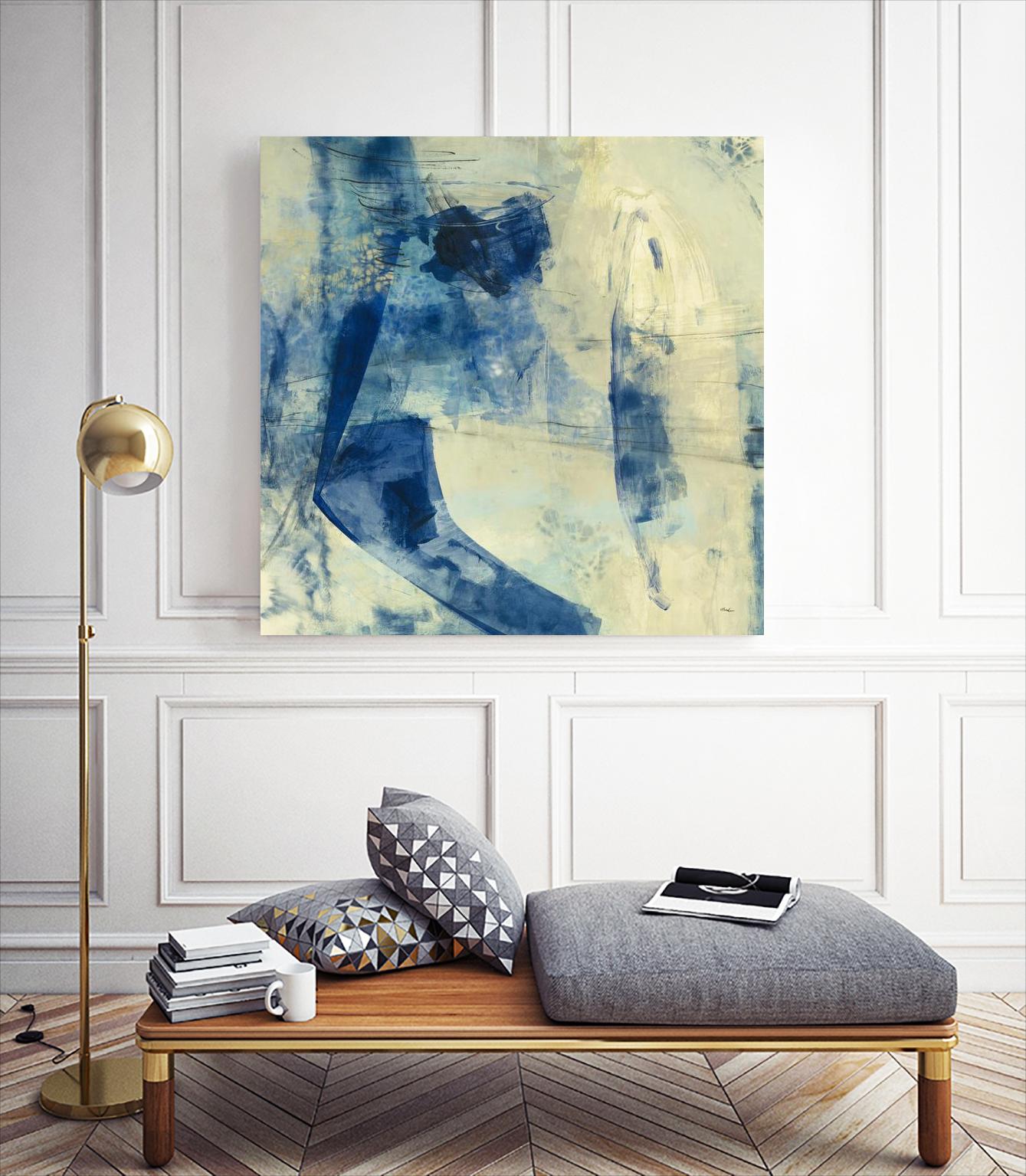 Blue Daze II by Randy Hibberd on GIANT ART - beige abstract