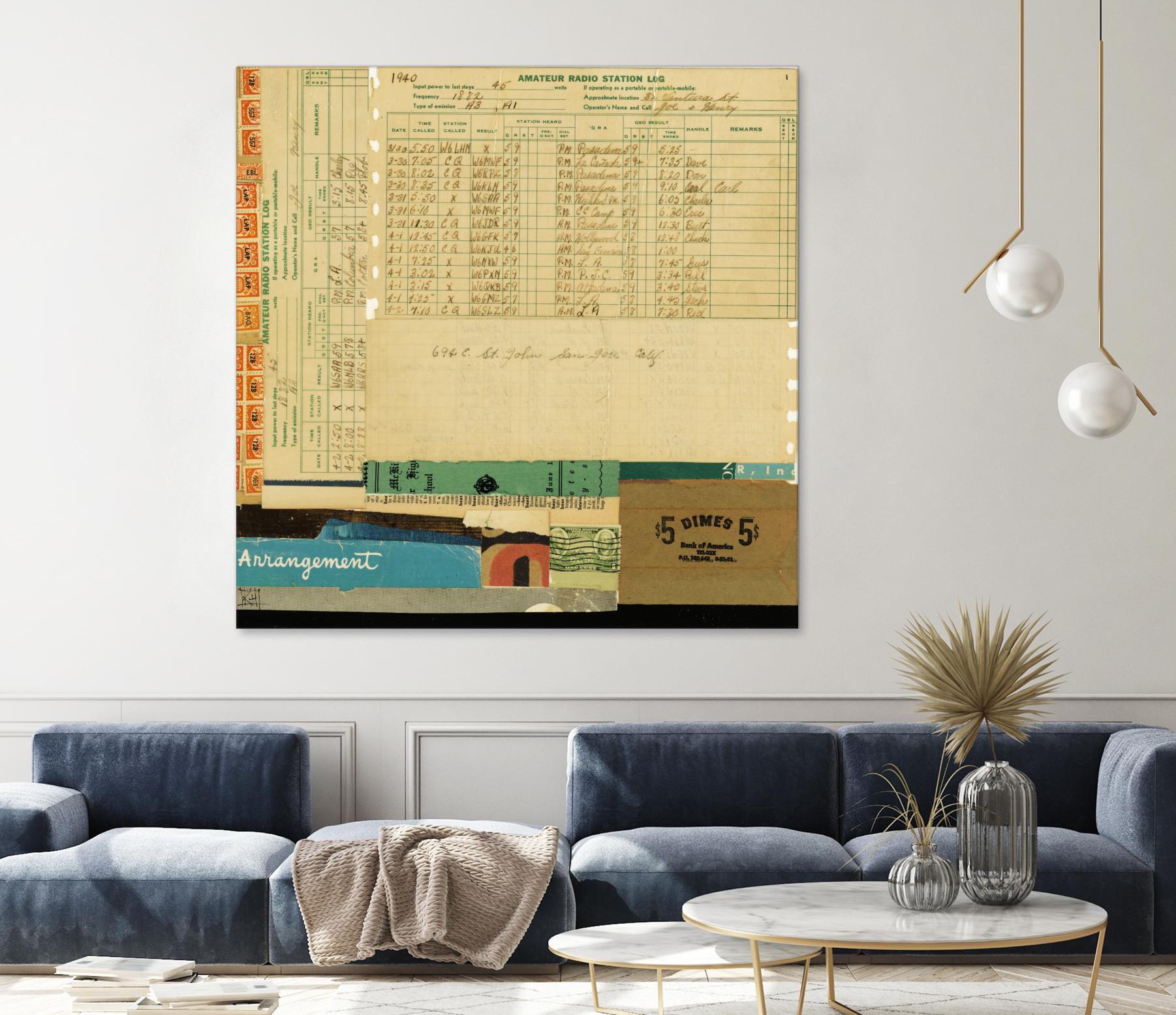 Ephemera Scape IV by Kelsey Hochstatter on GIANT ART - blue contemporary