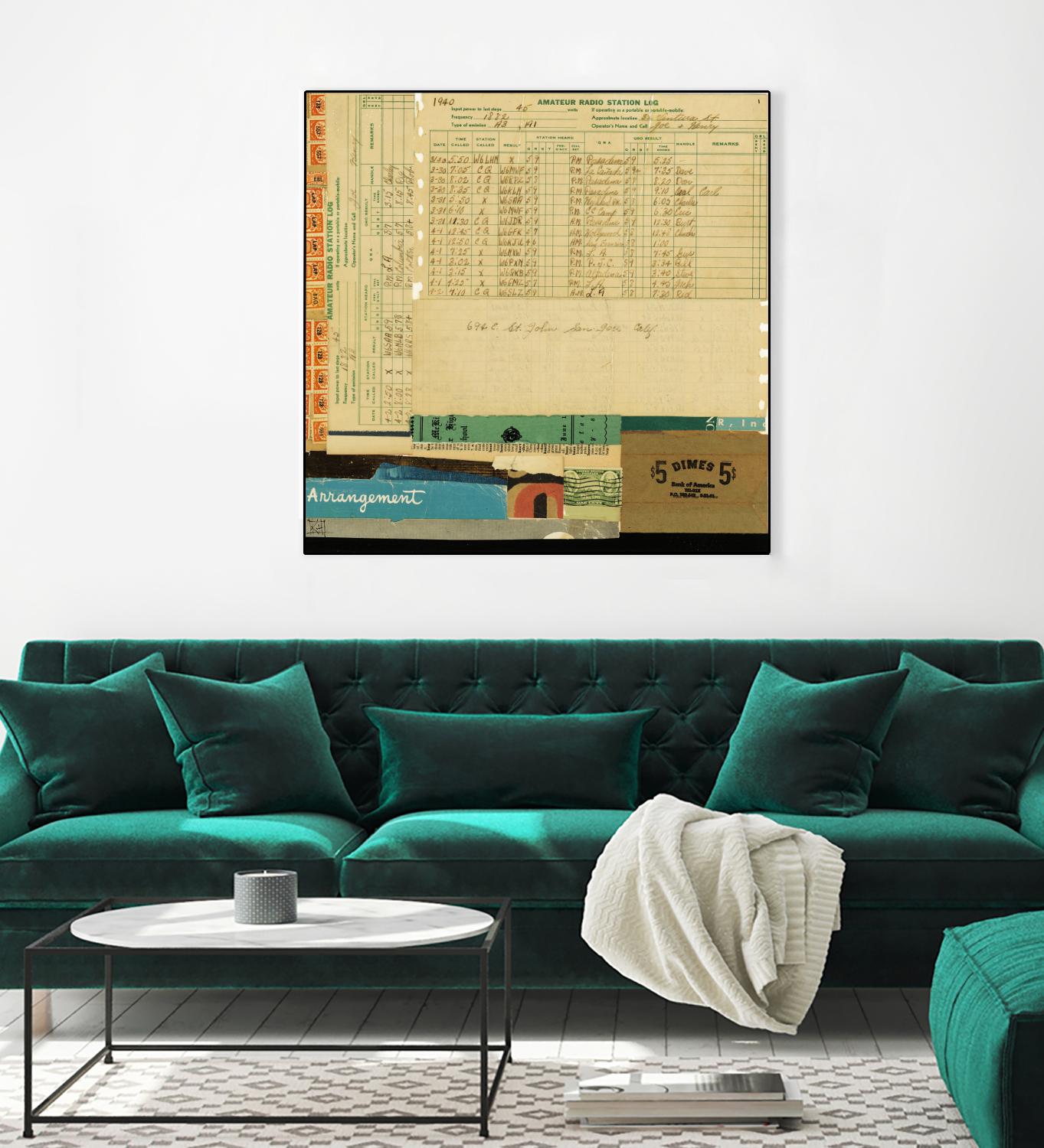 Ephemera Scape IV by Kelsey Hochstatter on GIANT ART - blue contemporary