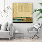 Ephemera Scape IV by Kelsey Hochstatter on GIANT ART - blue contemporary
