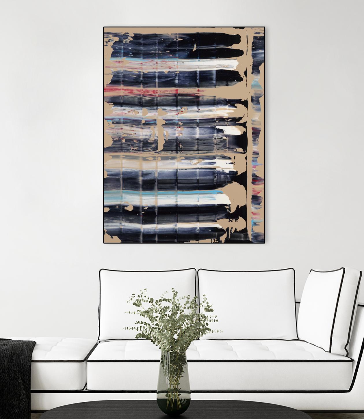 Light Blue, Red, Black by Jeff Iorillo on GIANT ART - black abstract