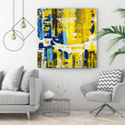 Old Yeller With Blue Velocity by Jeff Iorillo on GIANT ART - blue abstract