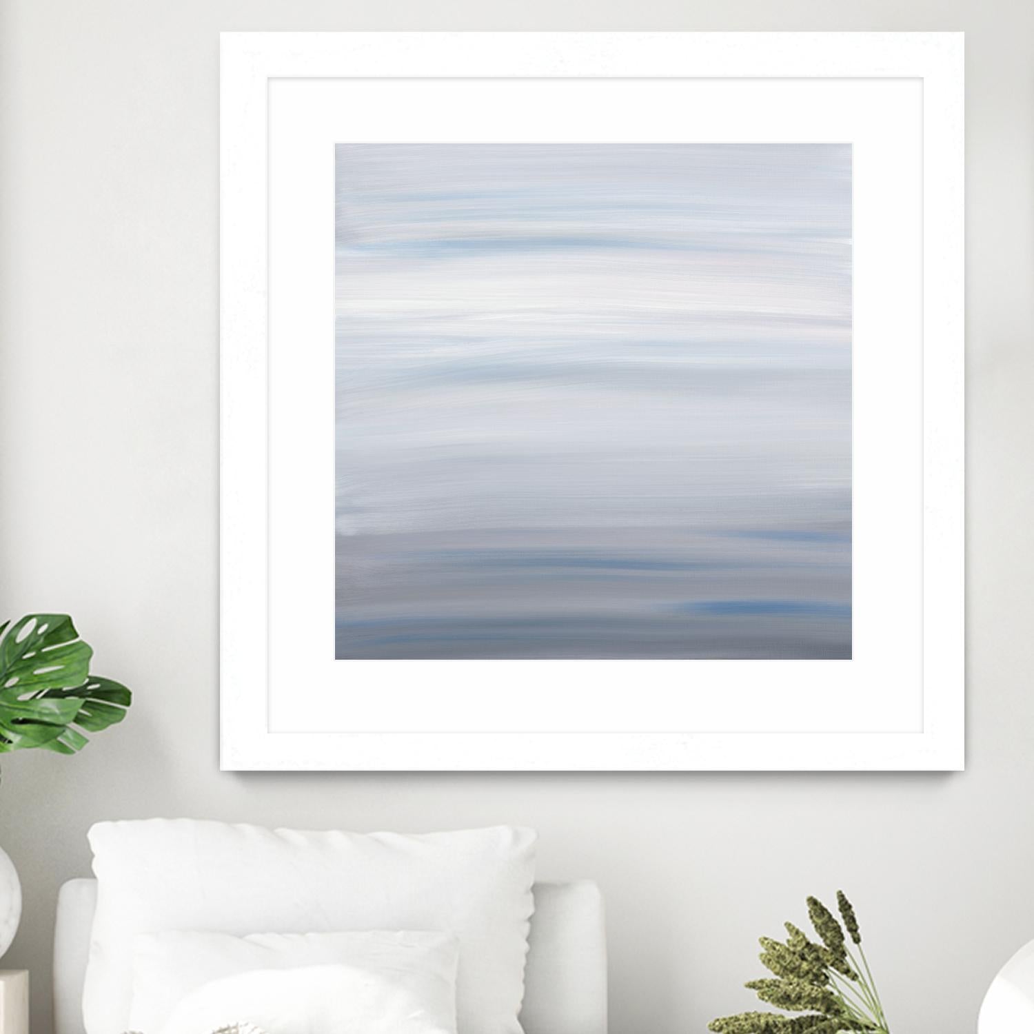 Blue Stripes by Corrie LaVelle on GIANT ART - white abstract