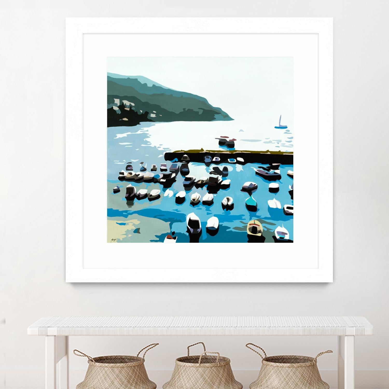 Boats by Beth Ann Lawson on GIANT ART - blues coastal ocean