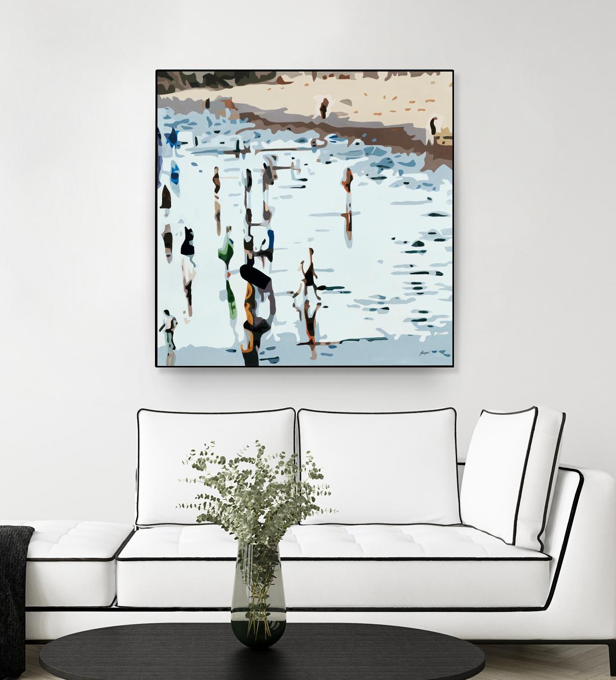 Self Reflection by Beth Ann Lawson on GIANT ART - blues coastal waves