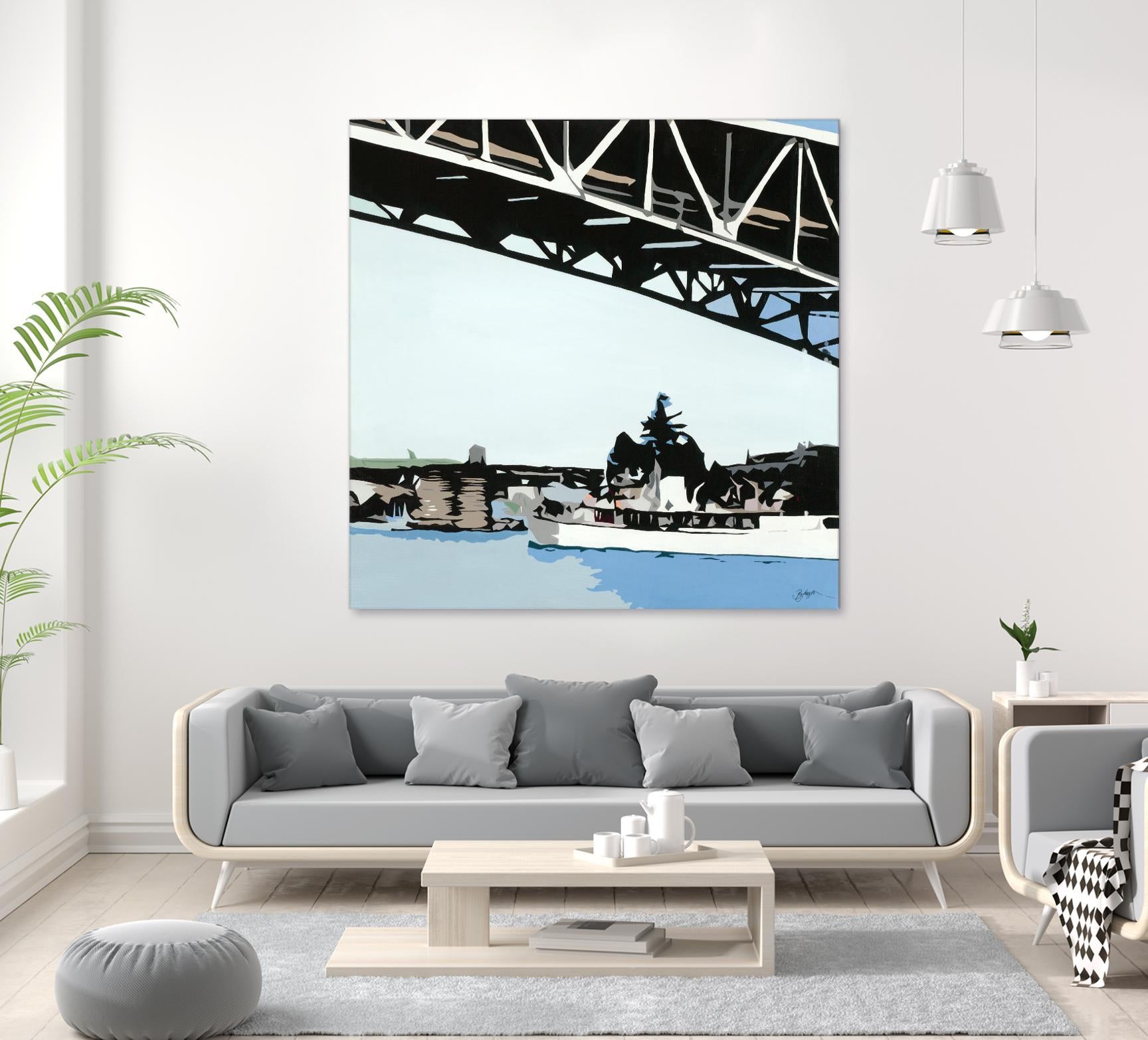 To The Cut by Beth Ann Lawson on GIANT ART - blues coastal bridge