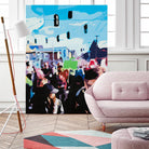 The March by Beth Ann Lawson on GIANT ART - blues figurative crowd