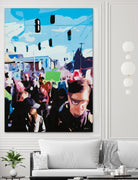 The March by Beth Ann Lawson on GIANT ART - blues figurative crowd