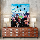 The March by Beth Ann Lawson on GIANT ART - blues figurative crowd