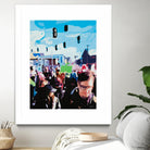The March by Beth Ann Lawson on GIANT ART - blues figurative crowd