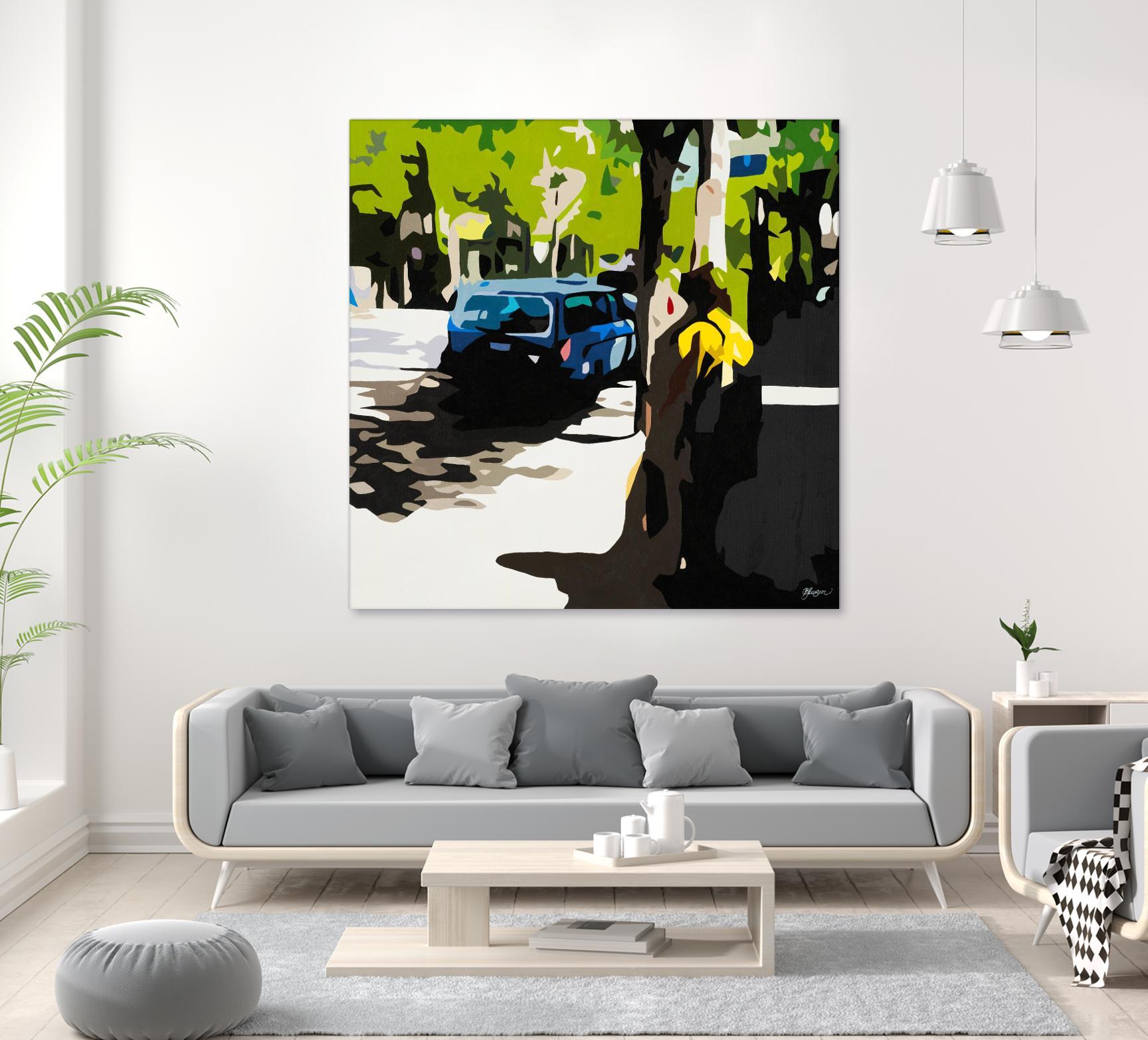 A Volvo In Ballard by Beth Ann Lawson on GIANT ART - greens cityscapes urban