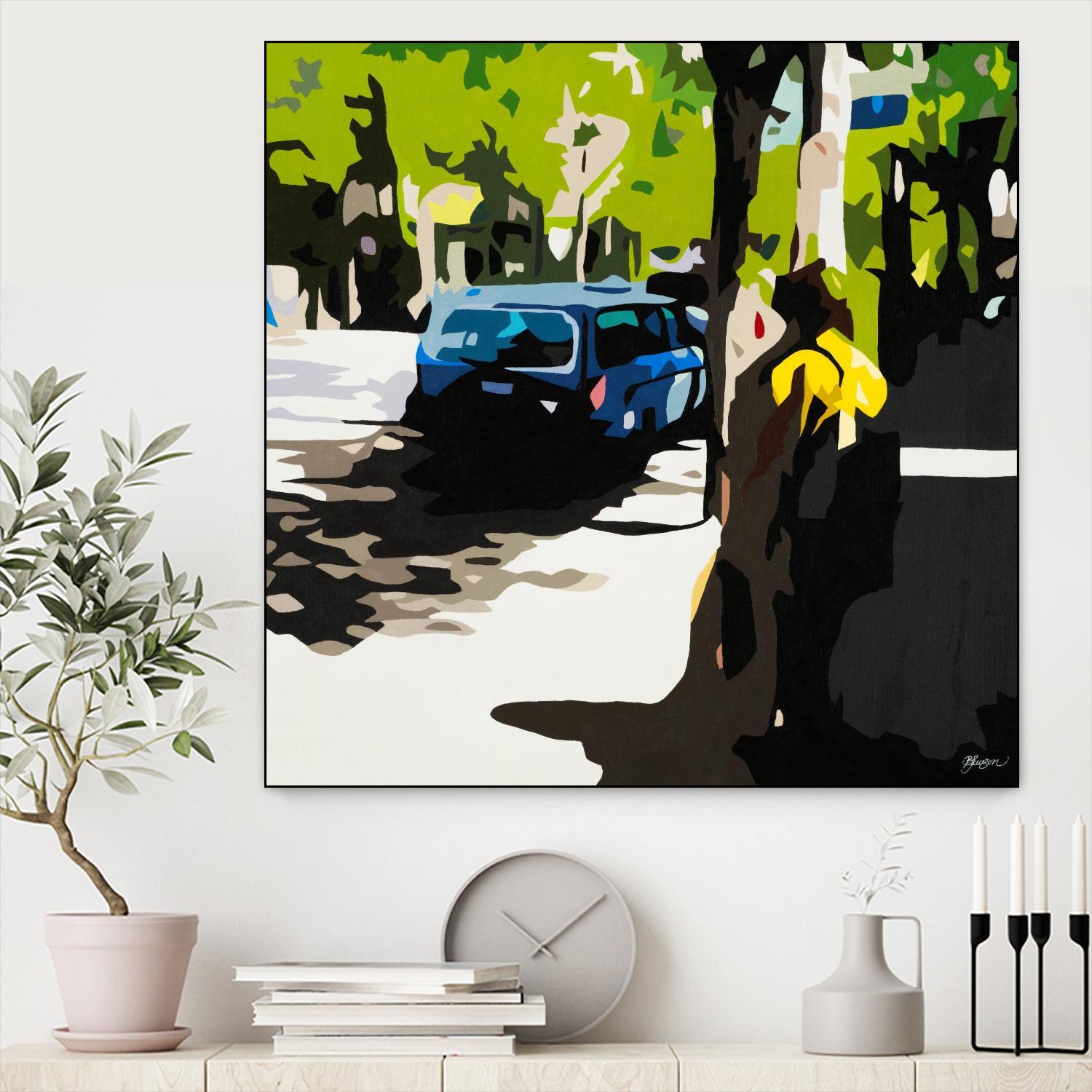 A Volvo In Ballard by Beth Ann Lawson on GIANT ART - greens cityscapes urban