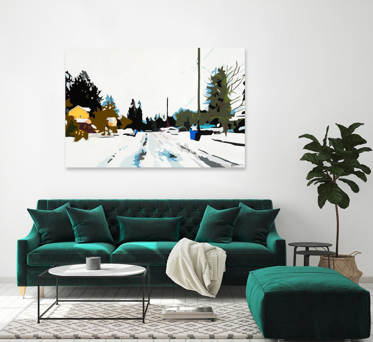 Winterhood by Beth Ann Lawson on GIANT ART - whites & creams scenic winter
