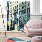 Alone Downtown by Beth Ann Lawson on GIANT ART - whites & creams cityscapes city