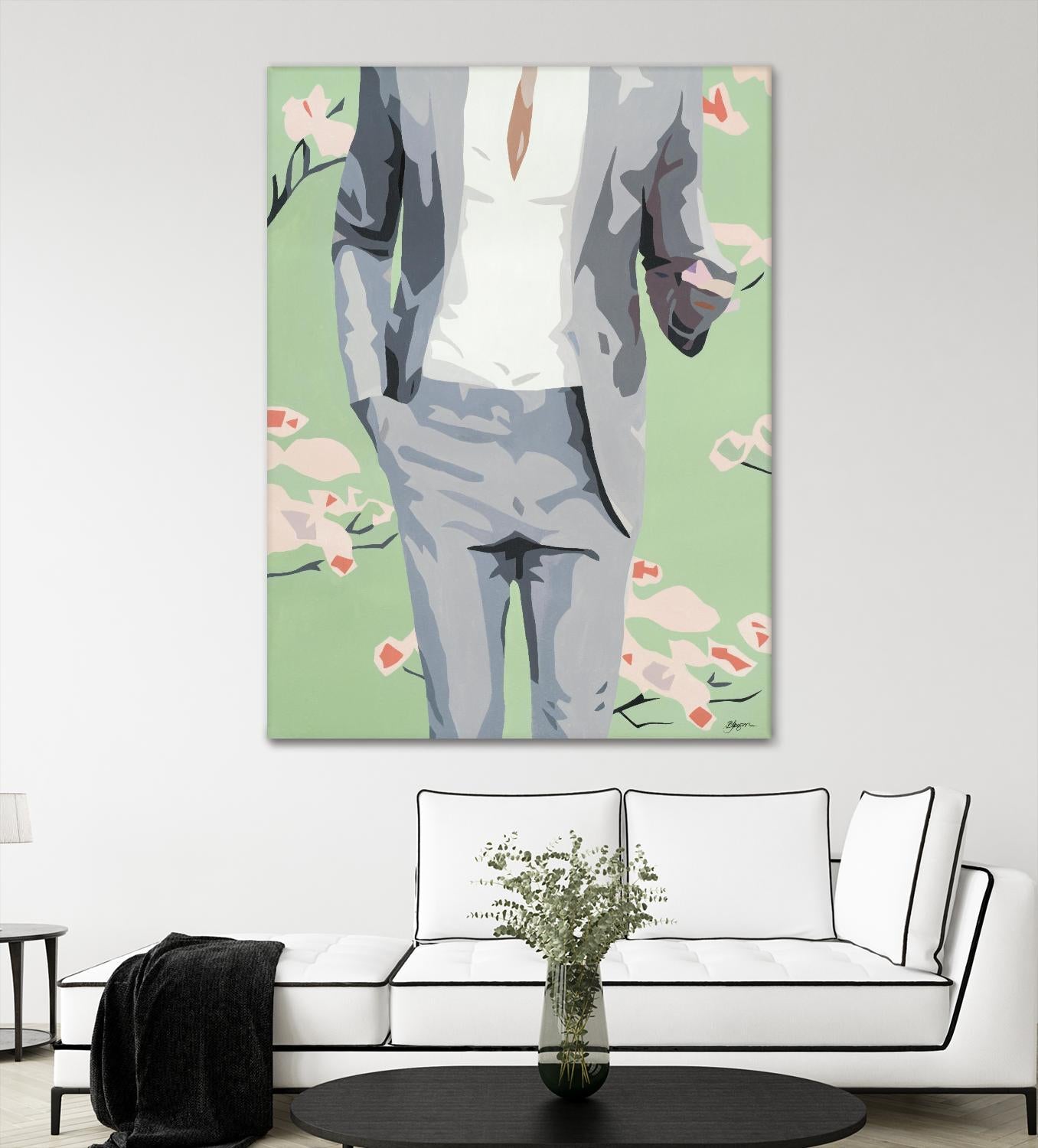 Mr. Why Not by Beth Ann Lawson on GIANT ART - grays figurative fashion