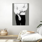 Mr.Right black and white by Beth Ann Lawson on GIANT ART - white black & white black pants